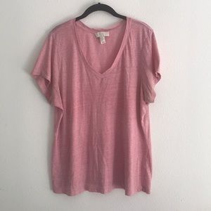 Pink Forever 21 V-Neck Top